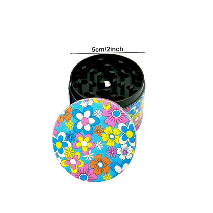 2" Orange Daisy Flower Metal Herb Grinder – Portable Spice & Herb Crusher