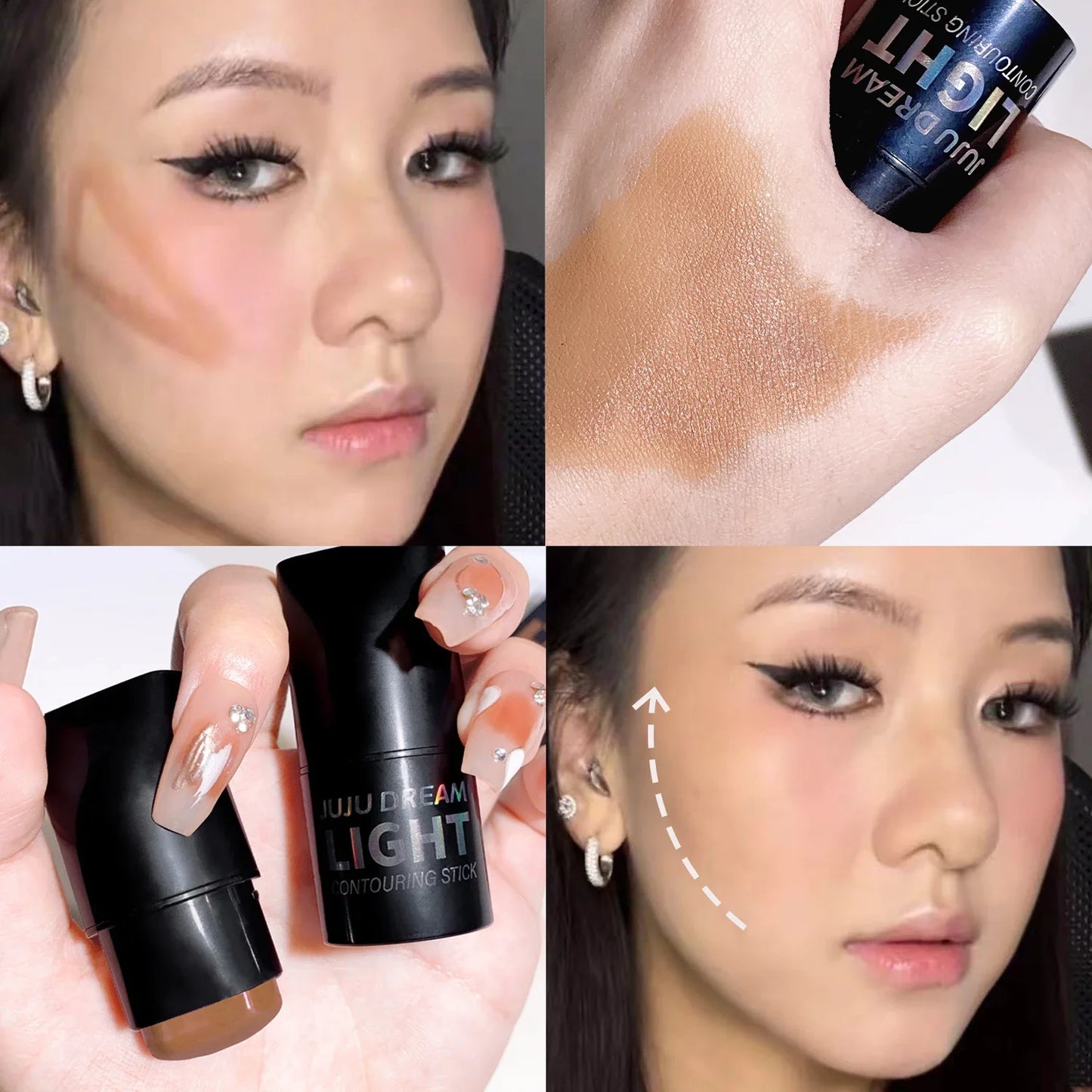 High-Light Trimming Stick Contour Shadow Cream - Natural Nude Makeup, Three-Dimensional Brightening Lying Silkworm Contour Stick