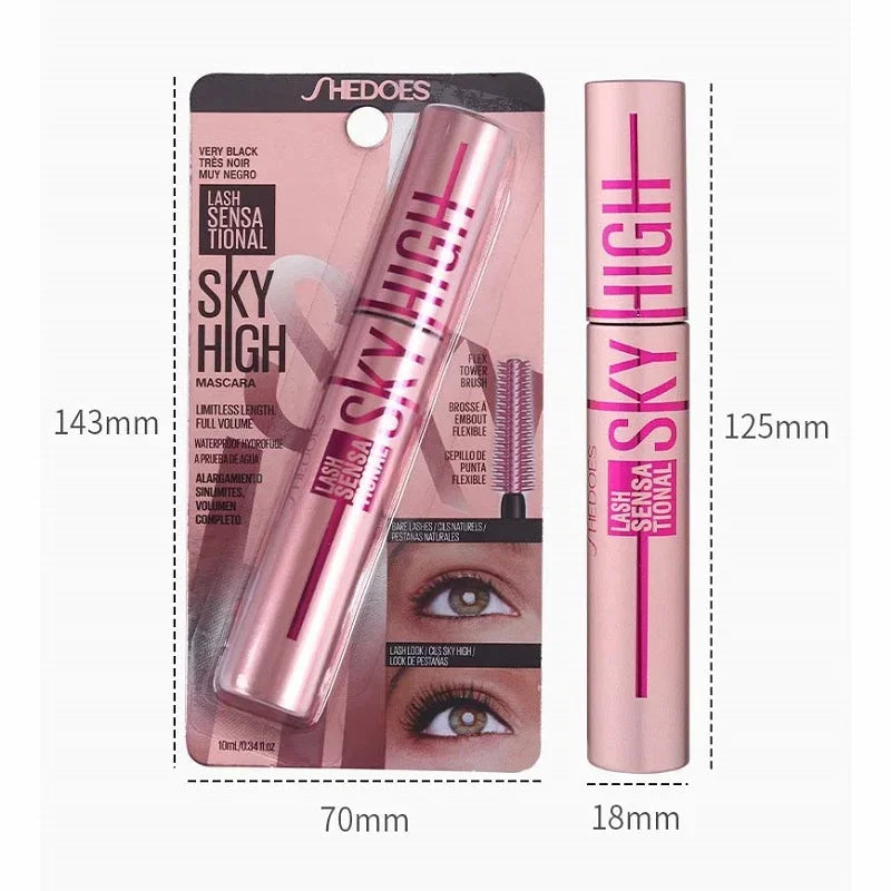 4D Lengthening Waterproof Mascara – Thick Curling, Long-Lasting Black Eyelash Enhancer for Natural Lash Extension Makeup