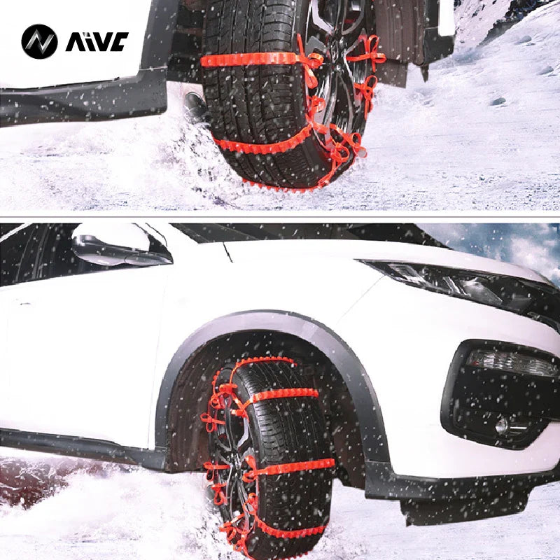 AIVC Anti-Skid Snow Chains - Universal Emergency Lockout Artifact for Car and Motorcycle Wheels, Suitable for Winter and Rough Terrain