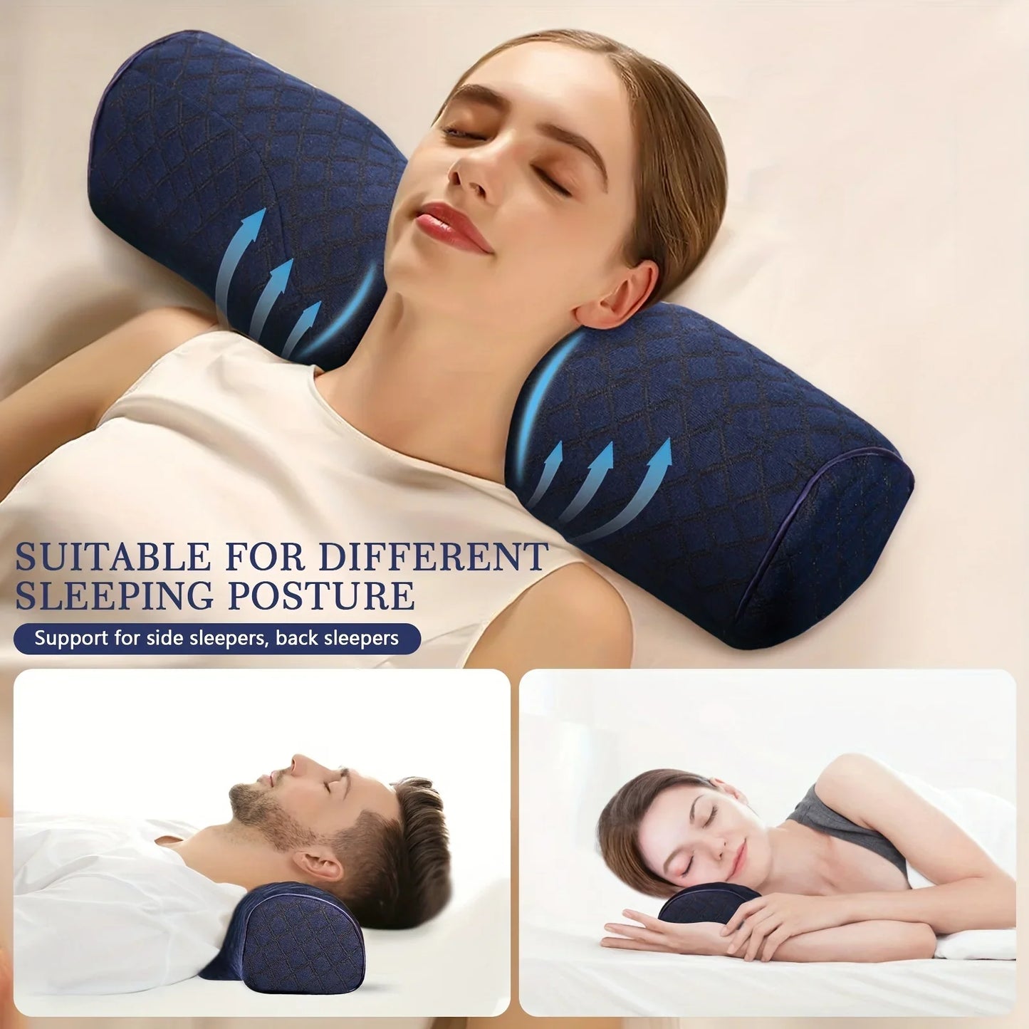 Orthopedic Memory Foam Neck Pillow – Cervical Support, Breathable & Washable, Perfect for All Sleepers