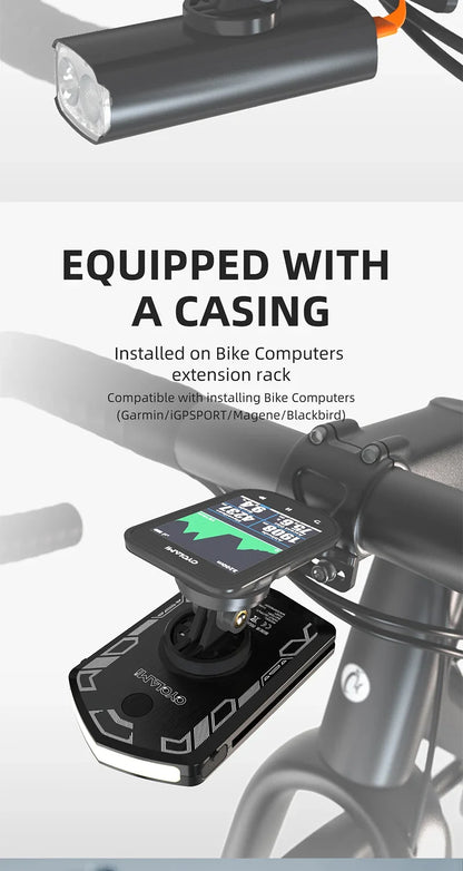 CYCLAMI Bicycle Headlight 5000mAh – Ultralight Rechargeable Front Bike Light for Garmin XOSS Bryton IGS