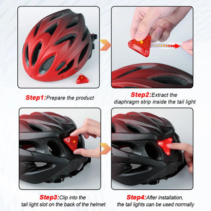 Adult Bike Helmet with LED Tail Light – Lightweight & Breathable Cycling Helmet (58-62cm), Colorful Bicycle Accessory