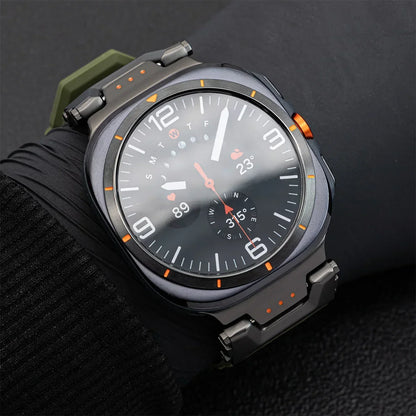 Soft Silicone Luxury Sport Strap for Samsung Galaxy Watch Ultra 47mm — No-Gap Curved End Band for Men