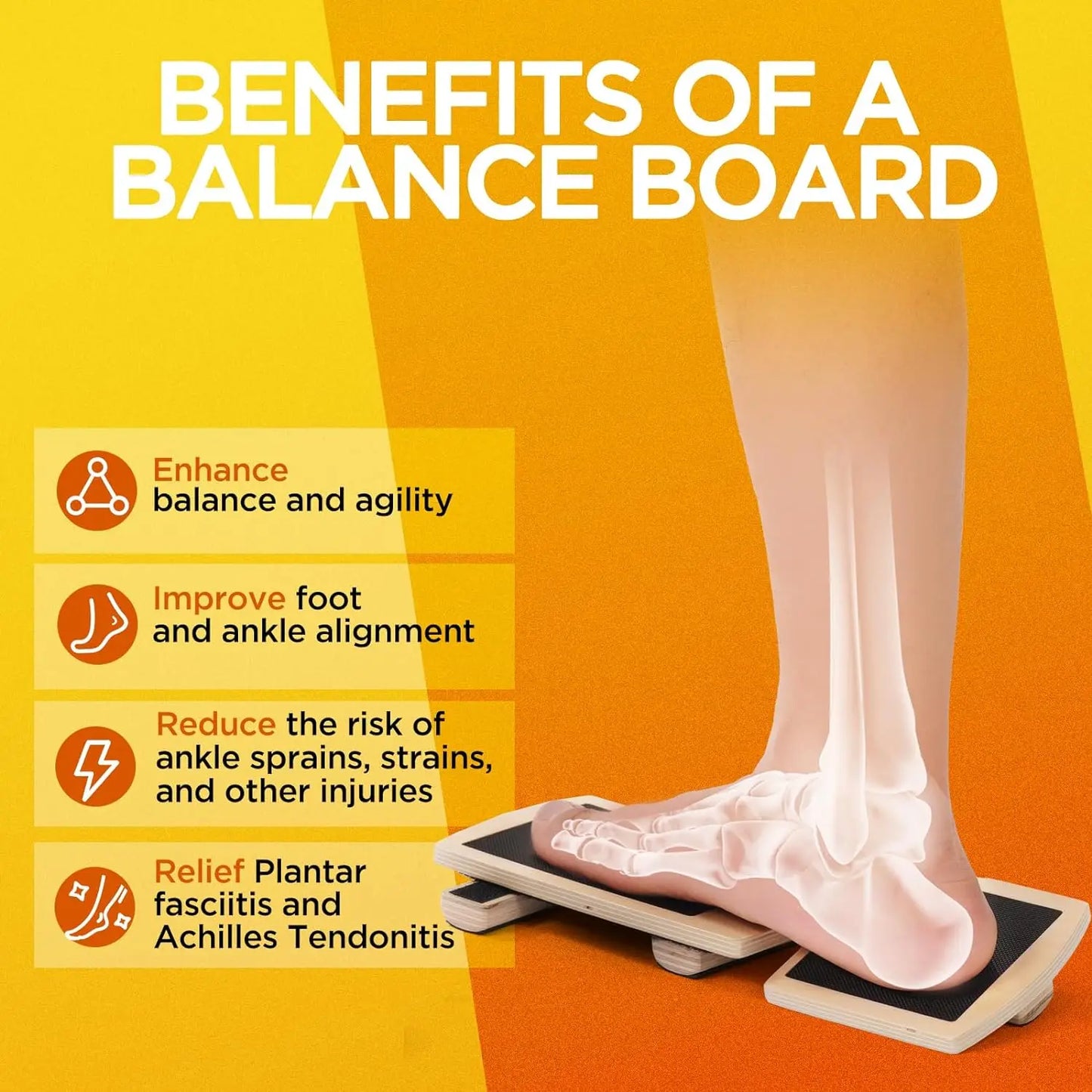 Ankle Balance Board – Foot Strengthener Trainer for Pilates, Balance Training, Sprained Ankle Stability Exercises, and Plantar Fasciitis