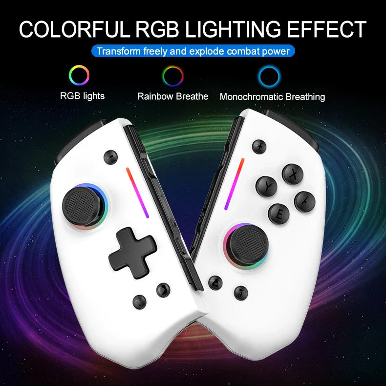 LinYuvo KS42 Meteor Light Wireless Joypad — 8-Color RGB Controller for Switch/Lite/OLED with Programmable Buttons, Turbo & Vibration