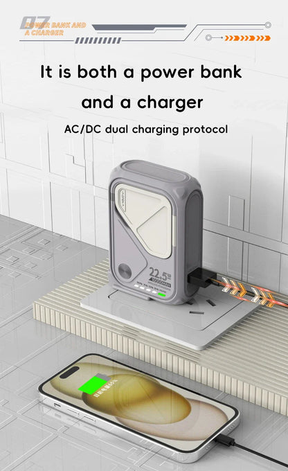 20000mAh Magnetic Wireless Power Bank – 10000mAh Portable Fast Charging Stand with USB Cable for iPhone, Samsung, Xiaomi