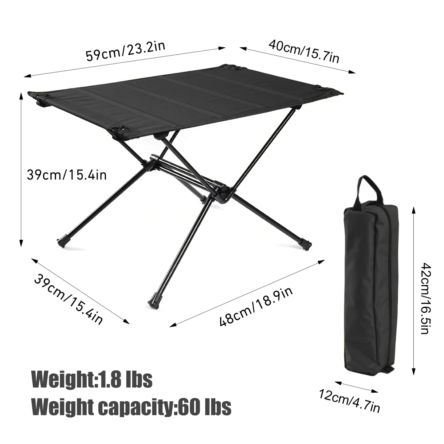 WESTTUNE Lightweight Camping Folding Table – Roll-Up 1680D Oxford & Aluminum Alloy for Outdoor Picnic & Travel