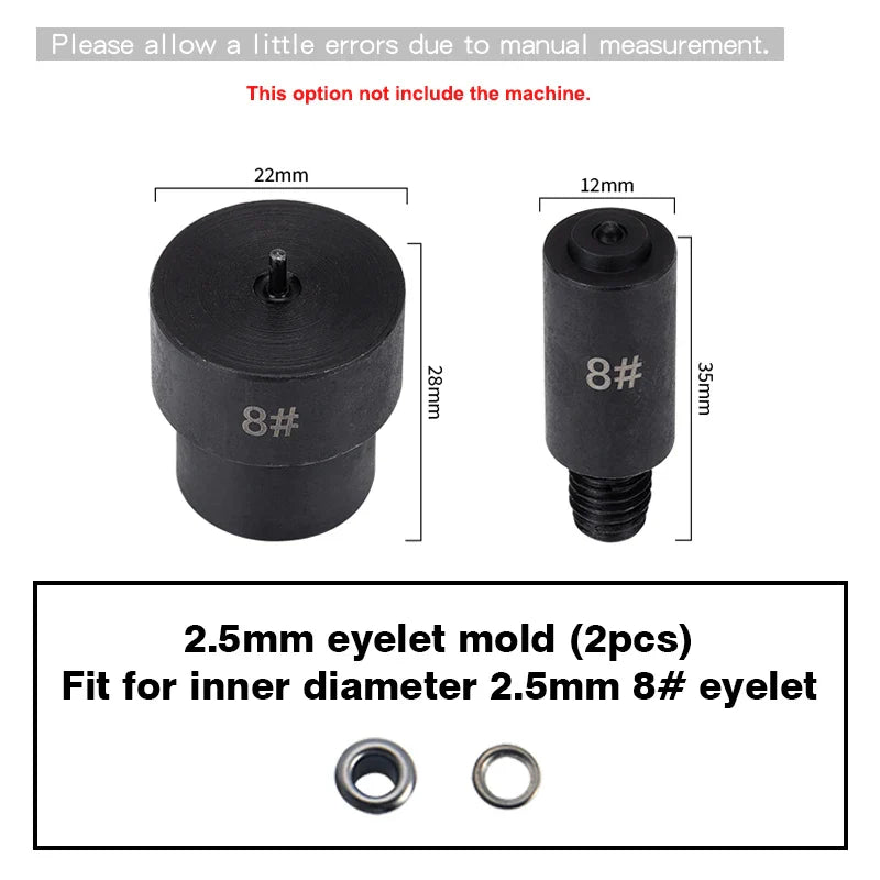 WUTA Manual Button Installation Tool – Mute Punching for Mushroom Rivets & Eyelets, DIY Hand Pressing Tool (With/Without Machine)