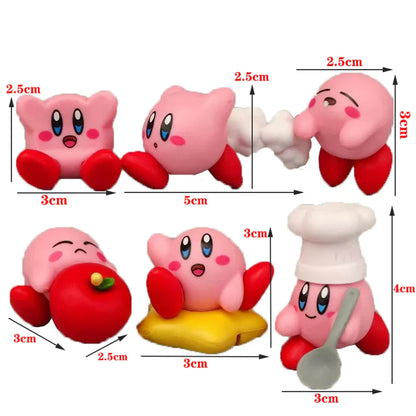 Star Kirby Action Figures — Cute PVC Toys with Cartoon Drawstring Storage Bag, Pocket-Sized Action Figures