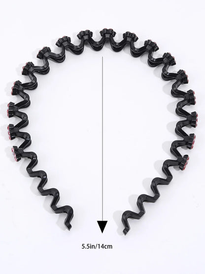 New Non-slip Rhinestone Headbands – Solid Wave Hairbands for Women & Girls, Bezel Fashion Hair Hoop, Boutique Hair Accessories