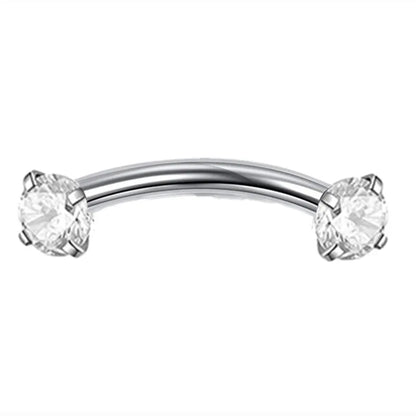 Crystal Curved Barbell Piercing Earrings – Daith, Helix, Tragus & Cartilage Body Jewelry Stud Ring