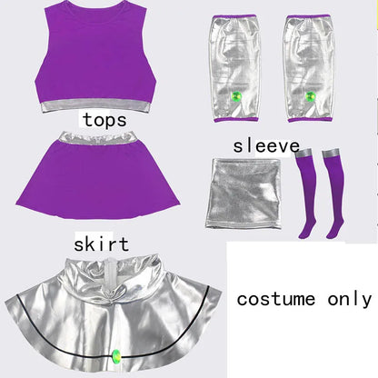 Starfire Cosplay Costume – Princess Koriand’r Dress with Gloves & Socks for Halloween, Anime & Comic Con