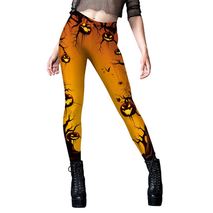 Women’s Christmas Leggings - Mid-Waist Skinny Digital Print Pants for Fitness, Running & Yoga