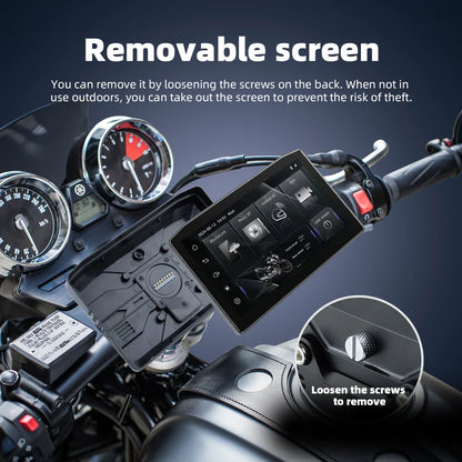 EKIY 6.25" Portable Digital Dashboard with Wireless CarPlay & Android Auto GPS Navigation - Anti-Theft Removable Screen for Motorcycle   2/2
