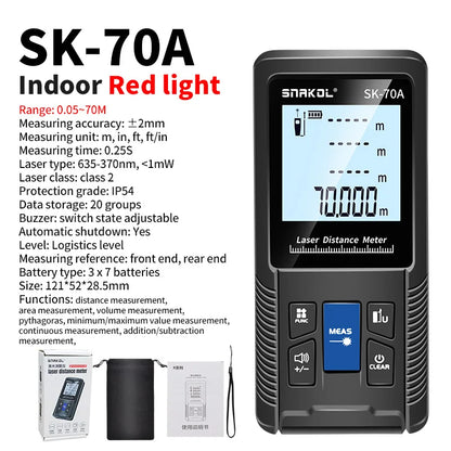Snakol 120M Green Laser Tape Measure — High Accuracy Digital Distance Meter & Electronic Ruler