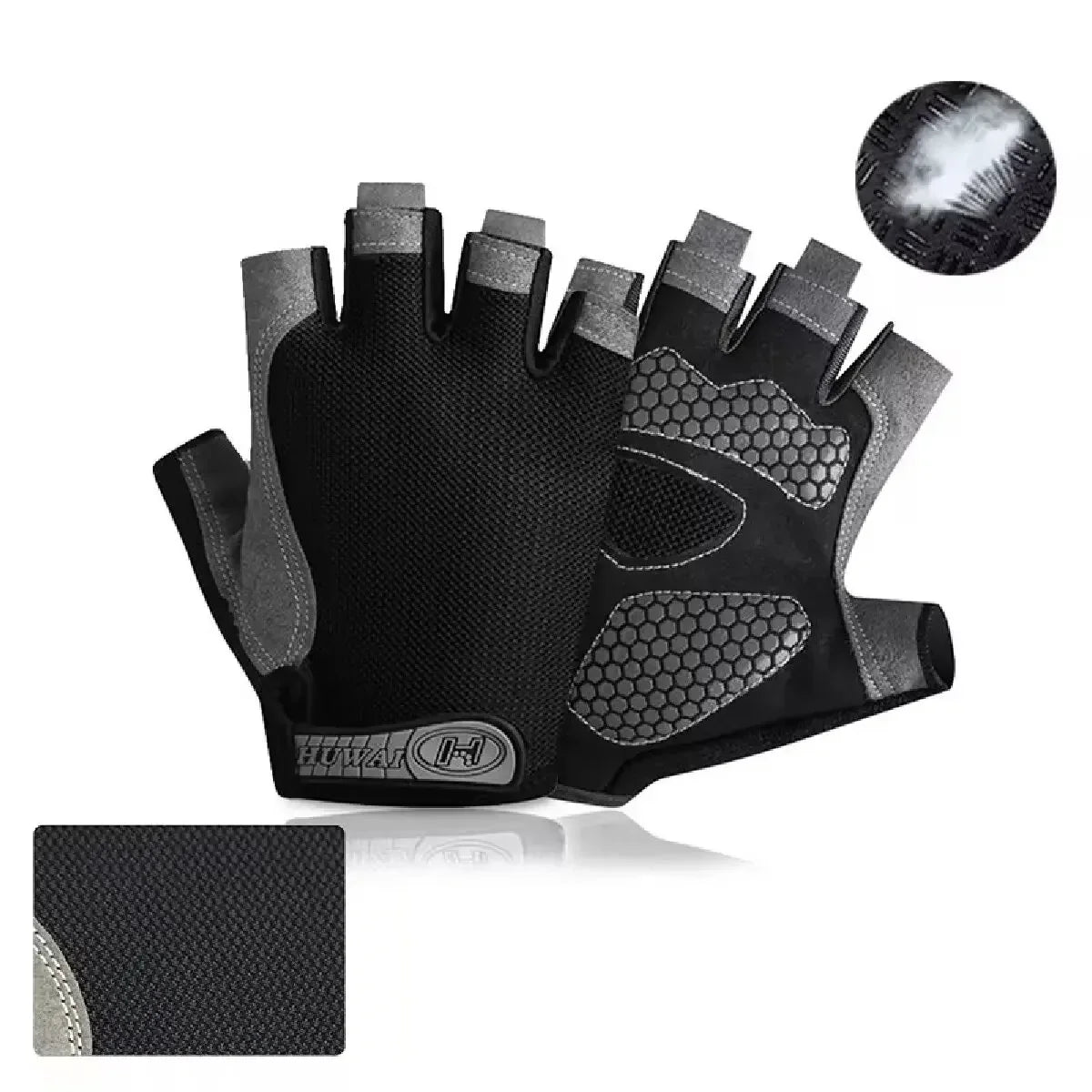 Breathable Fingerless Cycling Gloves - Anti-Slip Half-Finger Fitness, Gym & Fishing Gloves for Men & Women