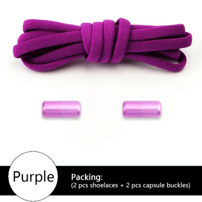 New Colorful Elastic No-Tie Shoelaces – Round Sneakers Laces for Kids & Adults