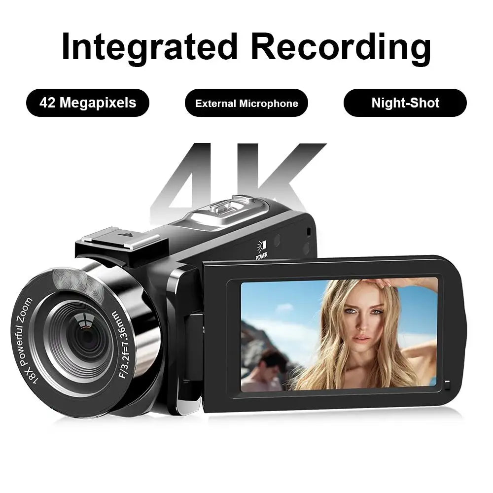 4K Digital Camera – 42MP HD Camera with 18X Zoom, 3.0-inch Screen, Flash & Portable Video Recorder