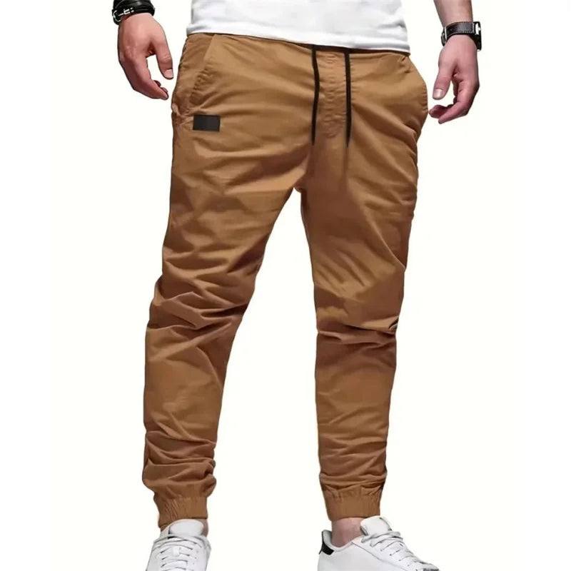 Men’s 2024 Cargo Joggers – Loose Straight Solid Color Sweatpants Casual Sports Trousers