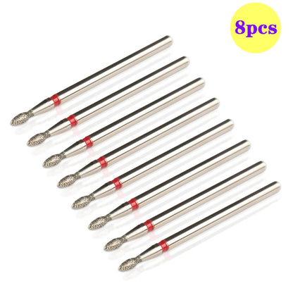 8pcs Diamond Nail Drill Bit Set - Rotary Electric Milling Cutters for Pedicure, Manicure, Cuticle Burr & Nail Tools Accessories