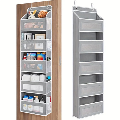 5-Shelf Hanging Storage Organizer — Anti-Tilt Door Rack with Large Capacity Pockets for Bedroom & Bathroom