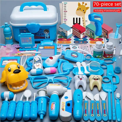 WizKidz Doctor Nurse Role Play Set - Medical Tools with Stethoscope & Injectors, Pretend Play Trolley Box, Ideal Gift for Kids