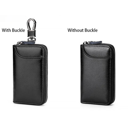 Leather Keychain Organizer for Men and Women - Key Holder Pouch and Car Key Wallet Case with Card Storage