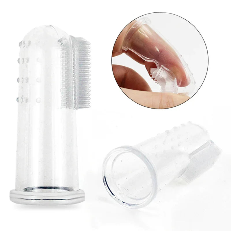 Super Soft Pet Finger Toothbrush - Teddy Dog and Cat Teeth Cleaning Tool for Bad Breath and Tartar Care, Silicagel Pet Supplies