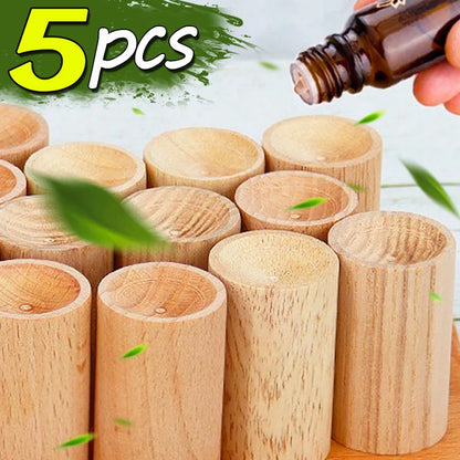 1/5PCS Mini Wooden Essential Oil Diffuser – Aromatherapy Fragrance Diffuser for Home, Office, Car, Bedroom, and Living Room