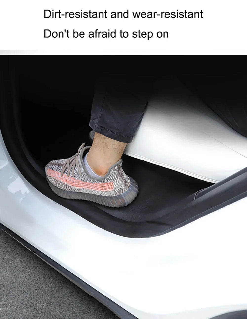 Rear Door Sill Protective Pad for Tesla Model Y – Anti-Kick Threshold Guard Cover Strip, Original Fit Accessories
