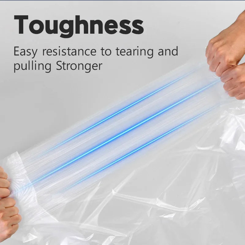 50PCS White Large Plastic Garbage Bags – Thickened Transparent Disposable Storage Bags for Bedding & Household Use