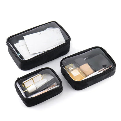 Waterproof Clear PVC Makeup Bag – Travel Cosmetic Organizer Pouch for Women & Men, Toiletry & Brush Storage Case