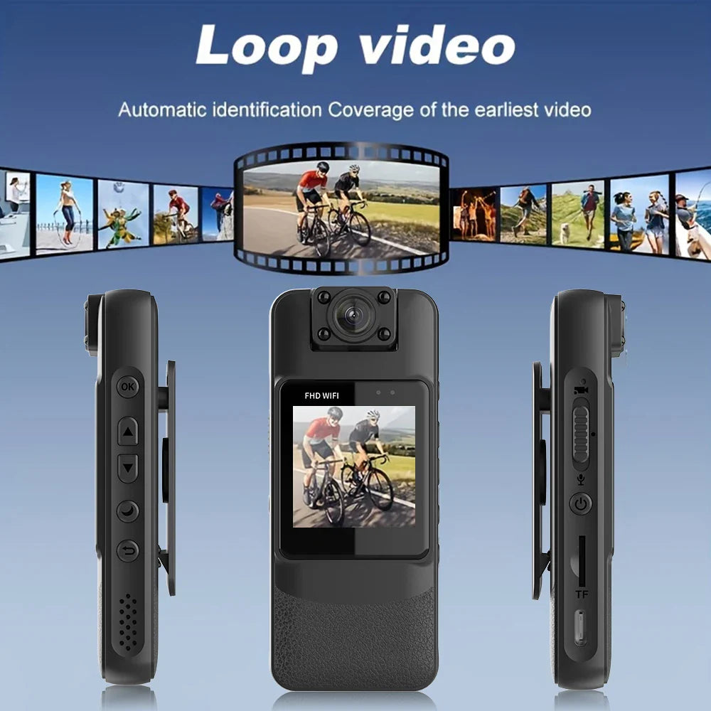4K Infrared Night Vision Clip-On Body Camera – Mini WiFi HD Wearable Recorder for Outdoor & Law Enforcement Use
