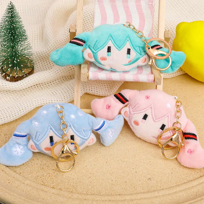 Hatsune Miku Plush Doll Keychain – Cute Anime Stuffed Pendant Accessory Gift