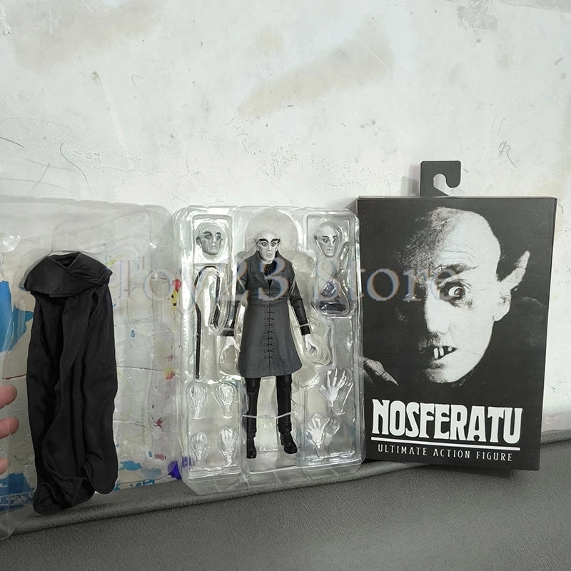 NECA Ultimate Black & White Count Orlok Nosferatu Action Figure – Horror Model Toy & Christmas Gift
