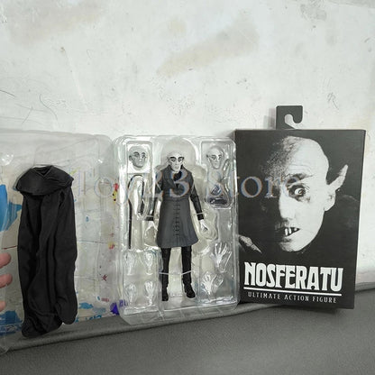 NECA Ultimate Black & White Count Orlok Nosferatu Action Figure – Horror Model Toy & Christmas Gift