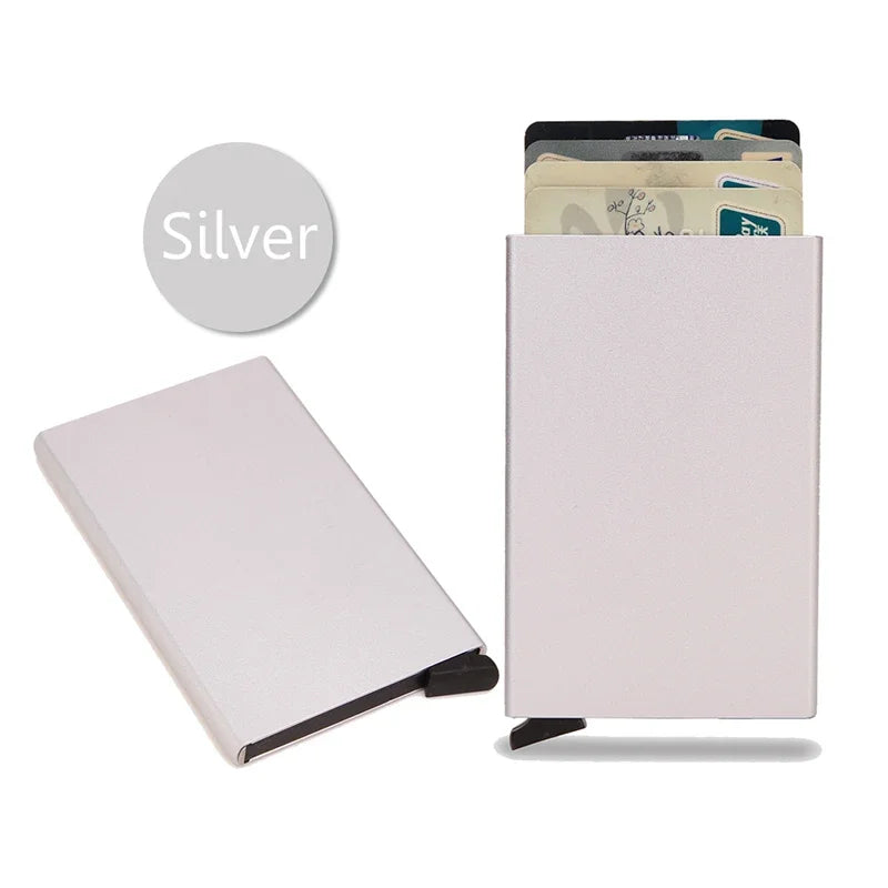 RFID Credit Card Holder for Men – Slim Minimalist Metal Wallet, Luxury ID Bank Card Case, Compact Carteras