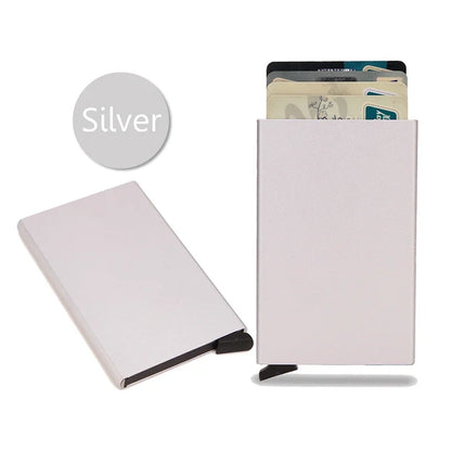 RFID Credit Card Holder for Men – Slim Minimalist Metal Wallet, Luxury ID Bank Card Case, Compact Carteras