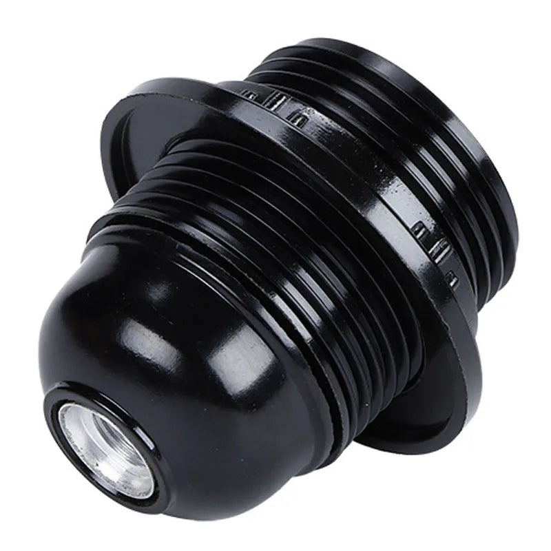 Black E27 Bakelite Lamp Holder - Self-Locking LED Light Bulb Socket with 4A 250V Rating