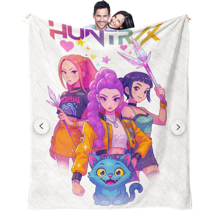 K-Pop Demon Hunters Flannel Blanket – 31 Styles Anime Throw for Home, Travel & Camping Fan Gift
