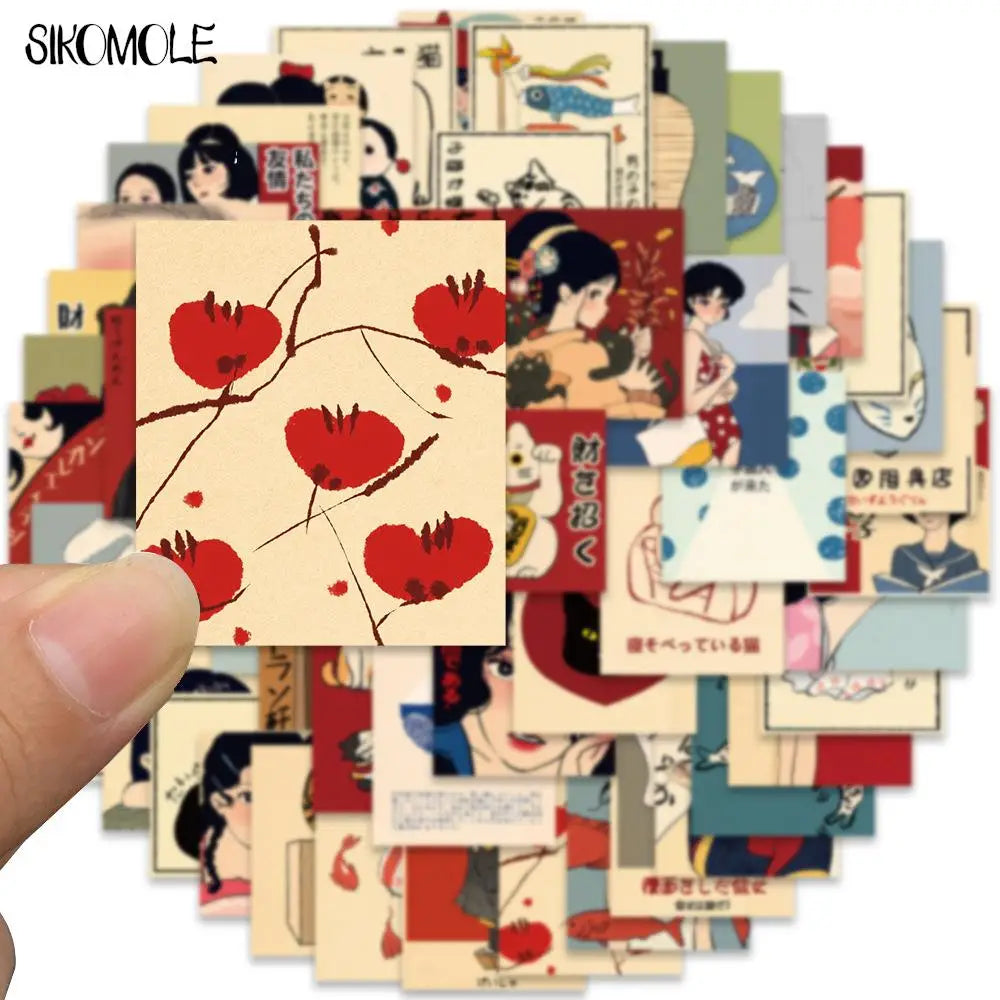 10/30/50PCS Kawaii Cartoon Stickers – Japanese Style Graffiti for DIY, Travel, Luggage, Guitar, Fridge & Laptop