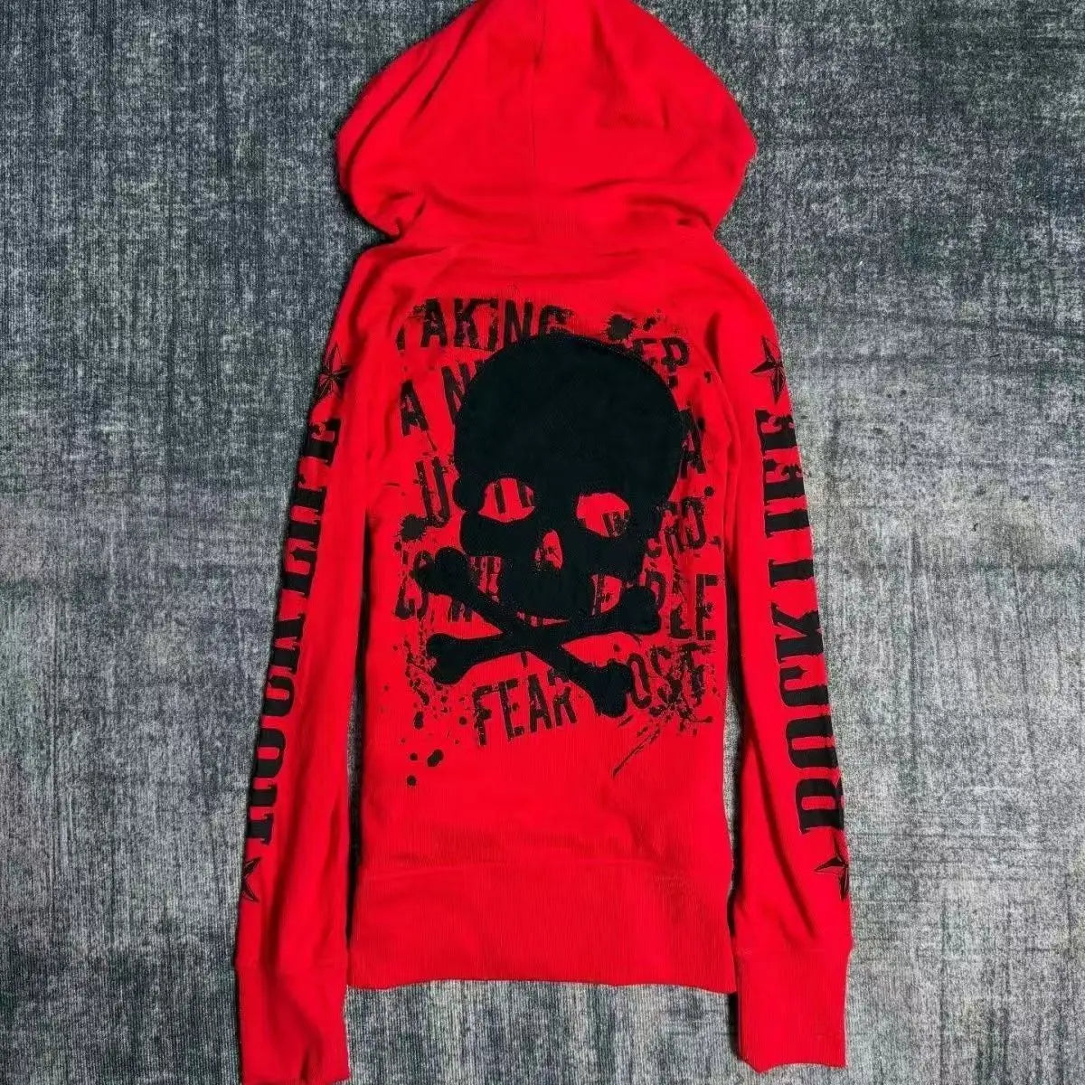 Y2K Gothic Hoodie - Printed Zip-Up Winter Sweatshirt with Hood for Streetwear, Punk & Harajuku Style