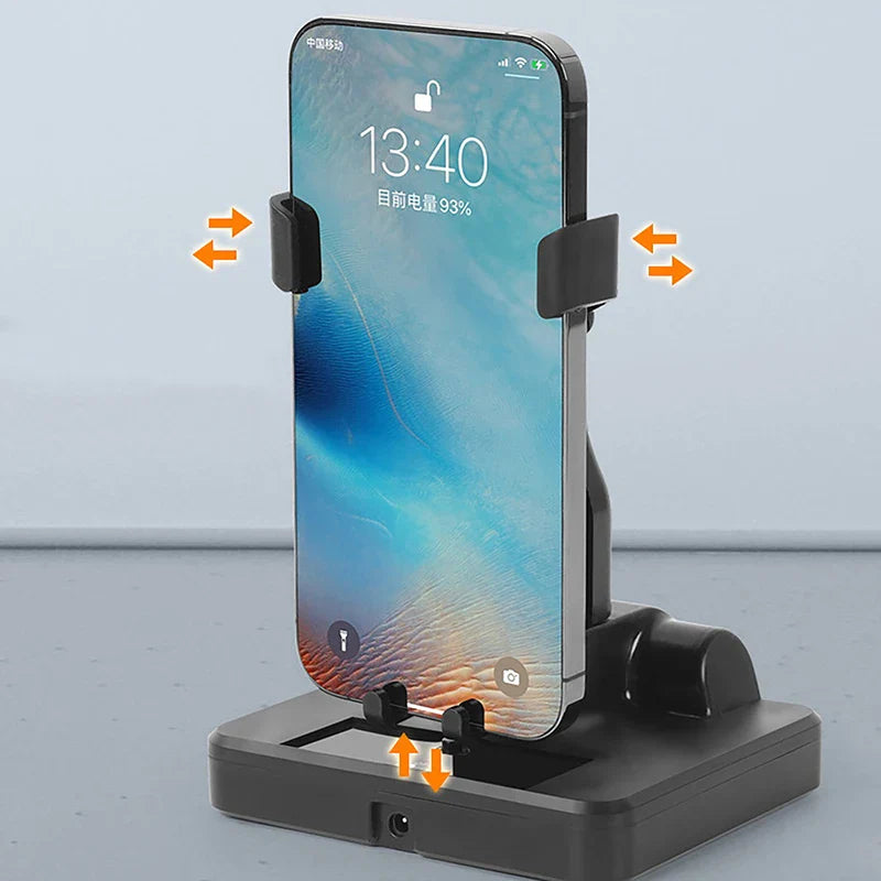 Automatic Swing Shaker Phone Stand – Desk Mute Mobile Holder for Pedometer Stepping and Brushing