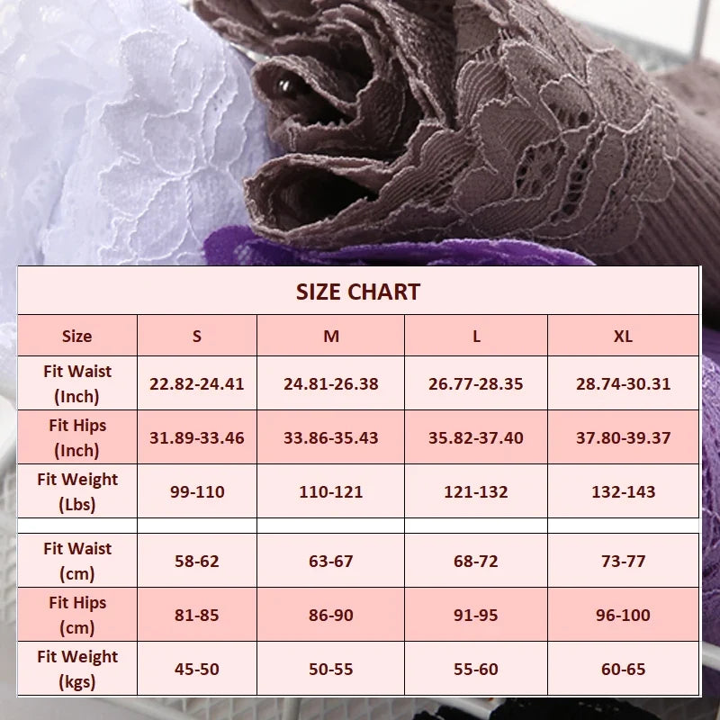 7PCS Women’s Lace Panties Set - Seamless Brazilian Low Rise G-String Cotton Lingerie Soft Underwear S-XL