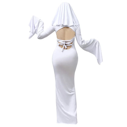 Mrs. Apricot Ghost Lady Halloween Costume - Cute Women’s Cosplay Dress for Parties & Dress-Up Events