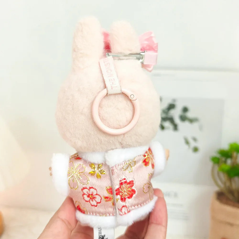 17cm Mini Plush Doll Clothes — Outfit Accessories for Labubu V1 & V2, Christmas Cookie Man Sweater Hat, New Year Gift