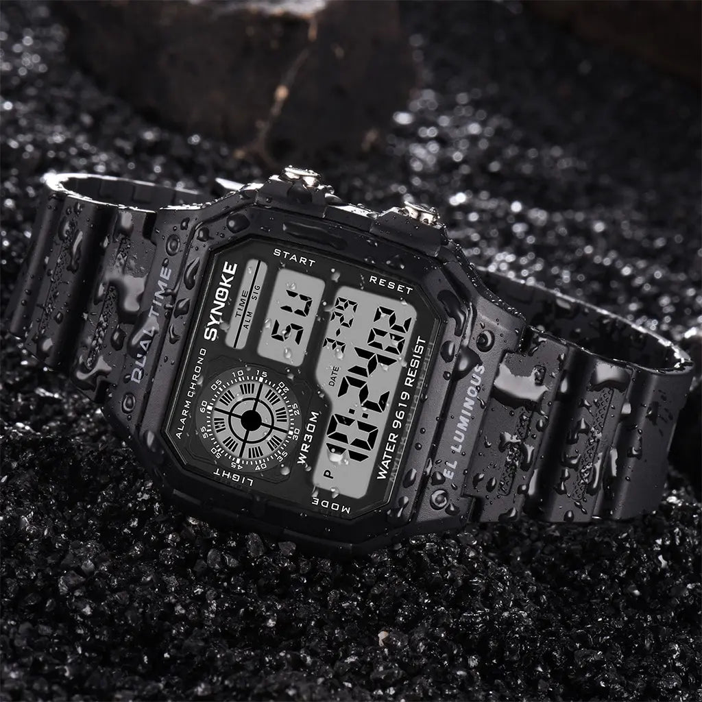 SYNOKE Men's Military Digital Sports Watch – Waterproof Luminous Chronograph Electronic Wristwatch