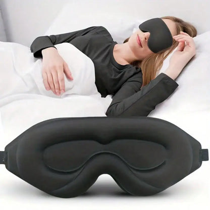 3D Contour Sleep Mask 100% Blackout – Adjustable Soft Breathable Eye Mask for Side Sleepers, Travel & Night Shift Deep Sleep
