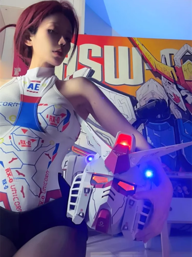 Vol.1 RX-78-02 Cyberpunk Helmet – 1:1 Mech Robot Mask with Touch Control Light, Cosplay Costume & Halloween Toy Gift for Kids